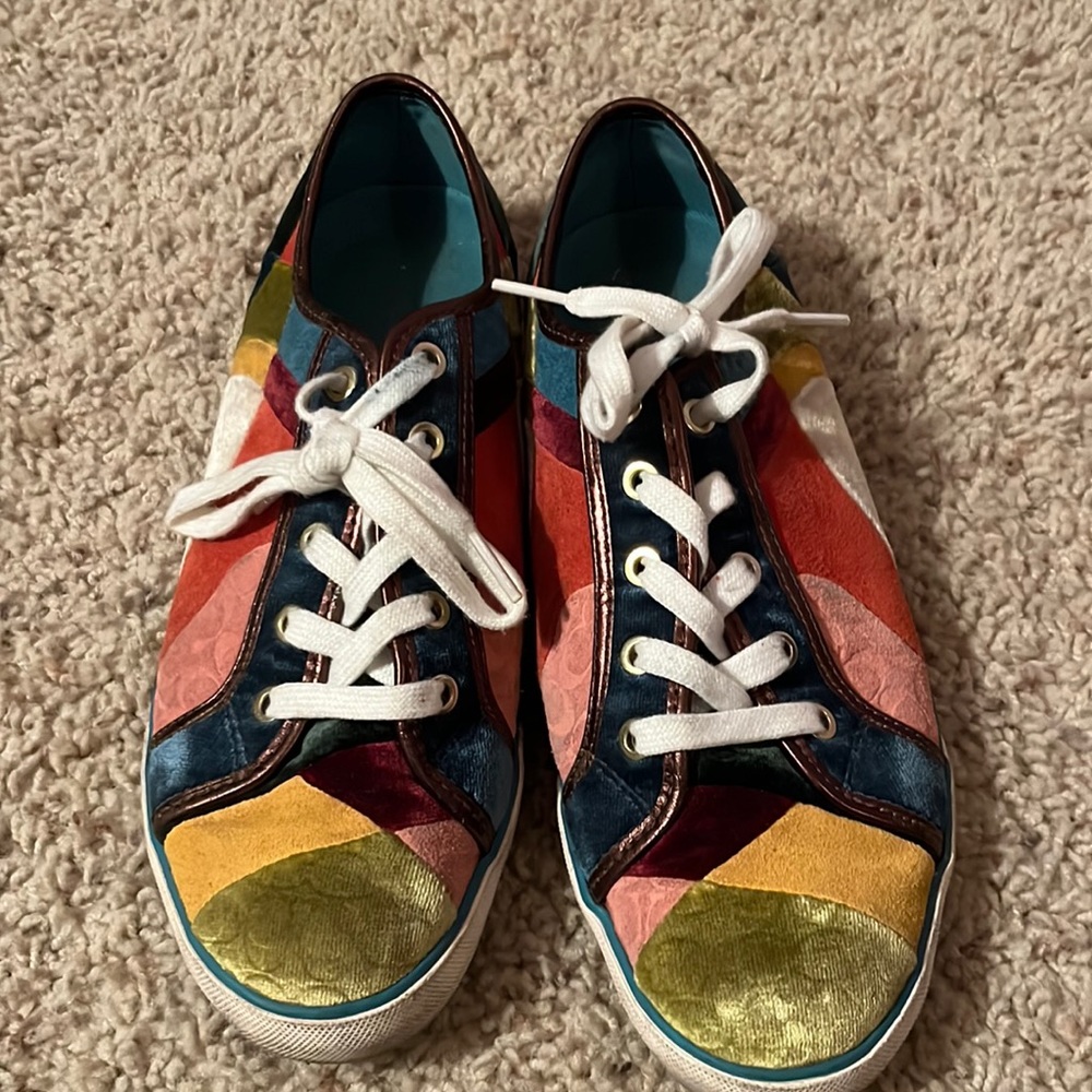 Velvet multi color coach tennis shoes